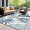 World Rug Gallery Tropical Floral Leaf Reversible Recycled Plastic 3' X 5' Navy Outdoor Rug 6067NAVY3X5 - alternate 6